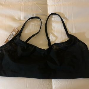 Skims Black Mesh Scoop Neck Bralette Size Large NWT